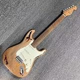 Rhxflame Electric Guitar, Alder Body, Roasted Maple Neck, Rounded Frets, Vintage Tuners, Beginner Guitar, Heavy Vintage Sunbust
