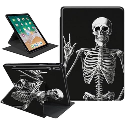 SDDFRHGH for Samsung Galaxy TAB S9 Case (2023 Model SM-X710/X716B/X718U),360 Degree Rotating Folding Stand Smart Cover for Samsung Galaxy TAB S9 11 Inch-Skeleton Holding a Peace Sign