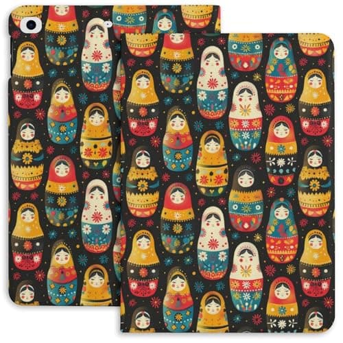 WNICELIN Russian Matryoshka Doll Print Case for iPad iPad mini 5/4/3/2/1(7.9- Inch) iPad mini 6 (8.3-inch, 2021) with Pencil Holder, Protective Case with Soft TPU Back, Auto Sleep/Wake Cover
