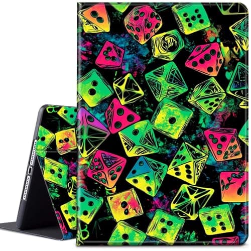 for Amazon Kindle Fire Max 11 Case (13th Generation, 2023 Release),with Auto Wake/Sleep PU Leather Multi-Angle Stand Smart Cover Cases for Fire Max 11 Tablet 11'',Neon-Colored Dice Symbol