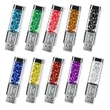 CarryBright Custom Crystal USB Flash Drives Bulk, Personalized Logo and Text, Custom Packaging for Corporate Events, Trade Shows, Business Gifts and Wedding Gifts(128G,50PCS)