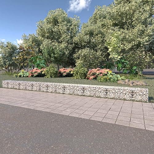 Gecheer Galvanized Steel Gabion Wall Basket 354 in x 19.7 in x 19.7 in with Top and Bottom Covers for Garden Privacy, Sound Barrier, and Decorative Landscaping