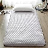 Tatami Sleeping Mattress Thin Sleeping, Folding Portable Japanese Floor Mattress With Non-Slip Back, Shiki Futon, Rolling Futon Mattress, For Camping Sofa, Grey, Queen