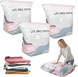 No Pump 3D Vacuum Storage Life Space Creator Better Life Space Bags for Clothes Blankets Bedding Comforters Ideal for Seasonal Gear & Travel(19.6 * 27.5-3ps)