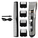 RASRGTRQ Mens Hair Clipper Electric Trimmer Shaver Men Barber Cutting Machine for USB LCD Display(Gray)