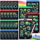 Zhehao 24 Pieces LCD Writing Tablet Doodle Board 8.5 Inch Colorful Reusable Screen Board Pad Reusable Drawing Writing Learning Educational Pad Toys for Girls Boys 8-10 3-10(Classic Round Style)