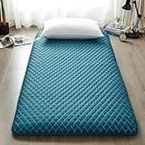 Thin Tatami Mattress for Sleeping, Portable Folding Japanese Mattress with Non-Slip Base, Shiki Futon, Roll Up Futon Mattress for Camping Sofa, Green, Queen